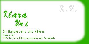 klara uri business card